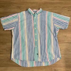 Vintage Hunt club men’s XL short sleeve button down shirt pastel